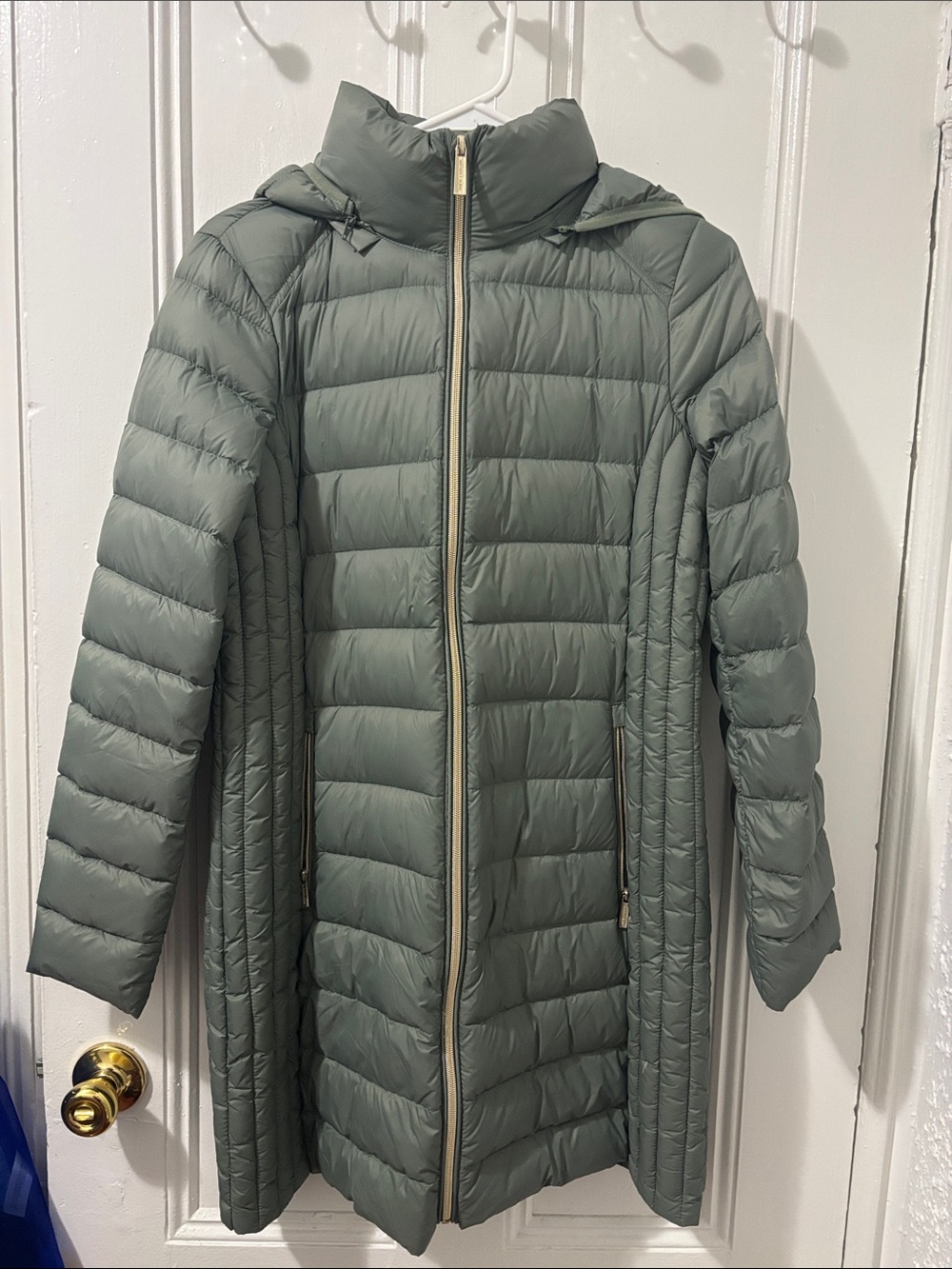 Women's Michael Kors Sage Green Packable Puffer Coat